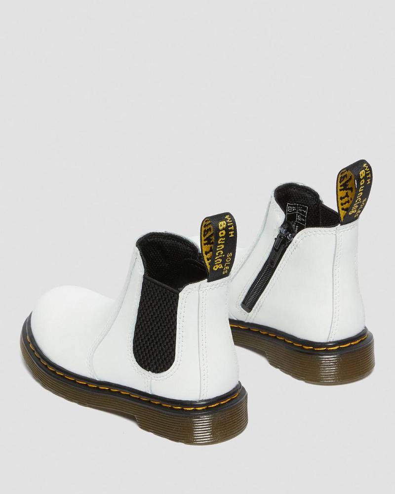 Kids' Dr Martens Toddler 2976 Leather Chelsea Boots White | AU 669ZUT